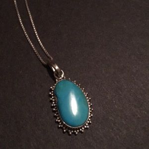 Sleeping beauty turquoise pendant